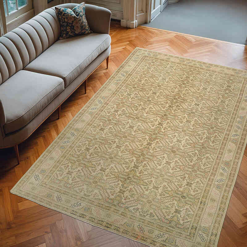 Vintage Turkish Hand-Knotted Rug - 6' 4" x 9' 5" (76" x 113") - K0072021