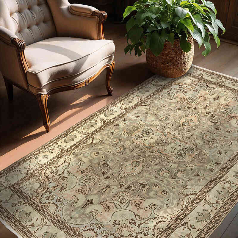 Vintage Turkish Hand-Knotted Rug - 4' 9" x 6' 11" (57" x 83") - K0072051