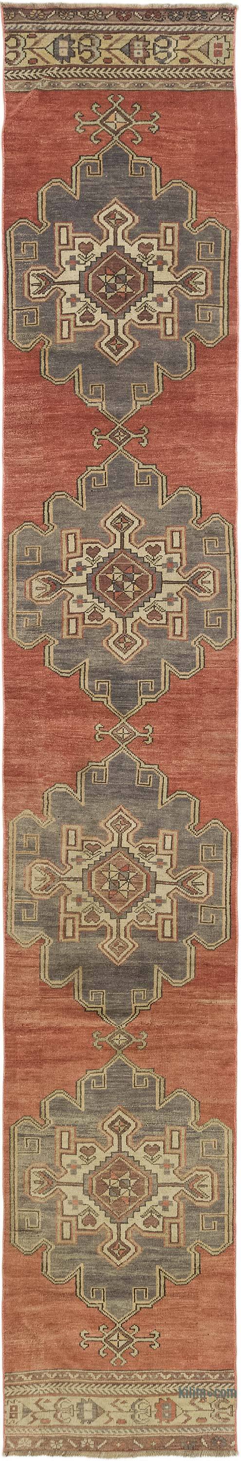 Vintage Turkish Hand-Knotted Runner - 2' 4" x 14' 9" (28" x 177") - K0072061