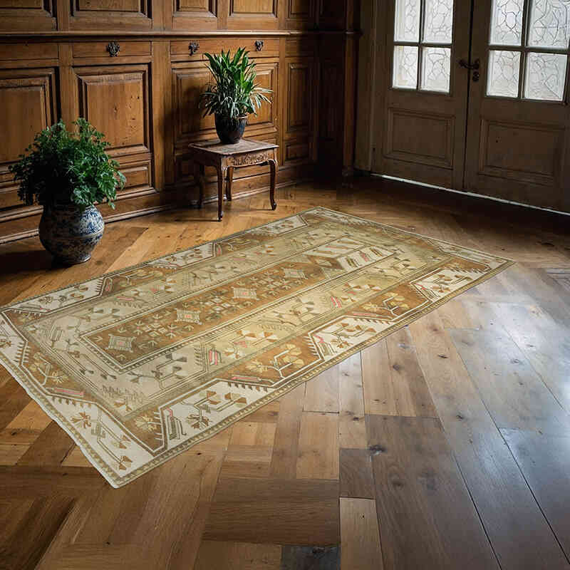 Vintage Turkish Hand-Knotted Rug - 4' 2" x 7' 6" (50" x 90") - K0072065