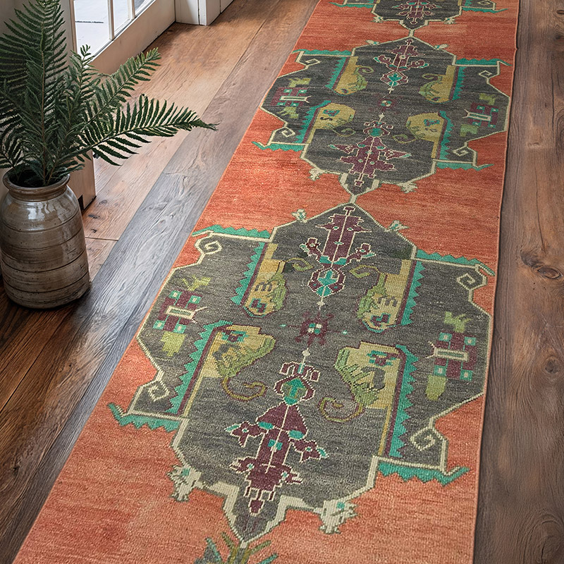 Alfombra Turca Vintage De Pasillo - 92 cm x 368 cm - K0072075
