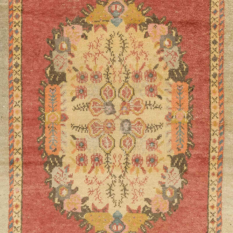 Alfombra Vintage Turca Anudada a Mano - 101 cm x 230 cm - K0072082