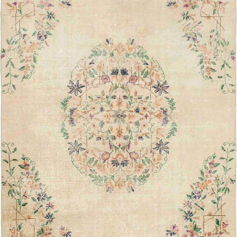 Alfombra Vintage Turca Anudada a Mano - 205 cm x 260 cm - K0072084