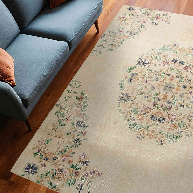 Alfombra Vintage Turca Anudada a Mano - 205 cm x 260 cm - K0072084