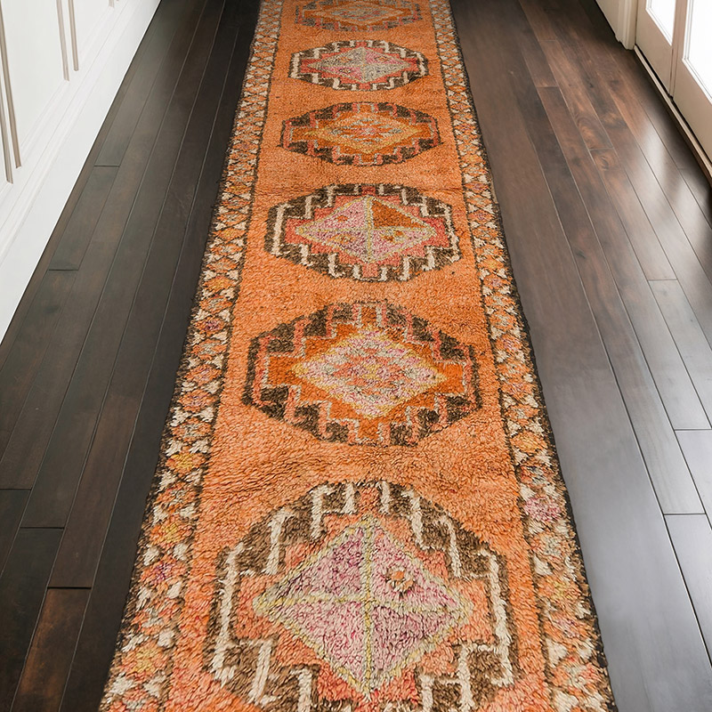 Vintage Tribal Runner Rug - 3' 4" x 11' 4" (40" x 136") - K0072100