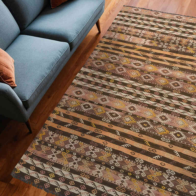 Alfombra Vintage Anatolian Kilim - 197 cm x 256 cm - K0072106