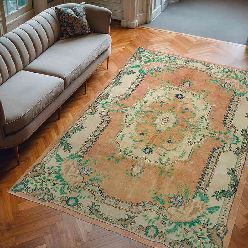 Alfombra Vintage Turca Anudada a Mano - 194 cm x 275 cm - K0072109