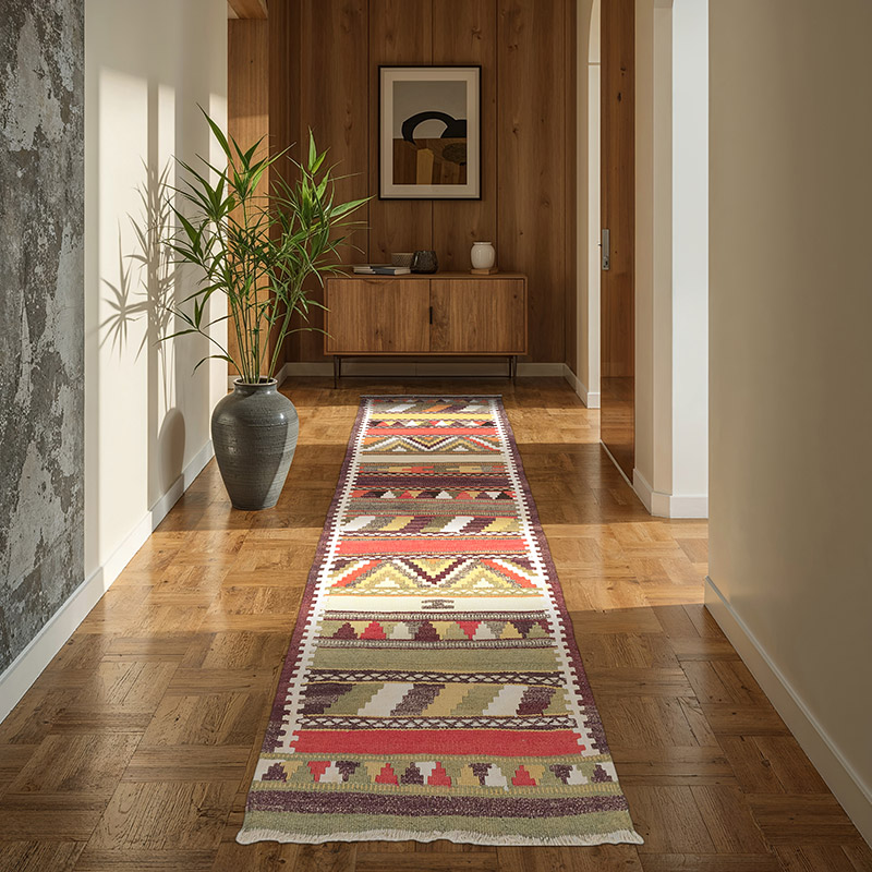 Vintage Tribal Kilim Runner - 2' 9" x 8' 2" (33" x 98") - K0072110