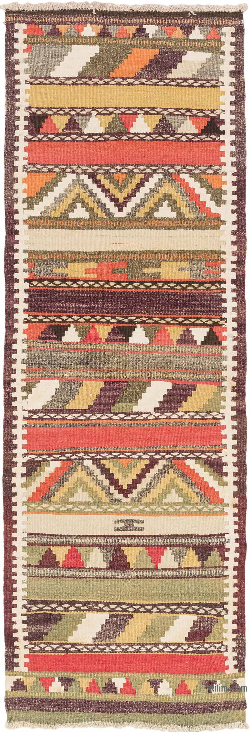 Vintage Tribal Kilim Runner - 2' 9" x 8' 2" (33" x 98") - K0072110