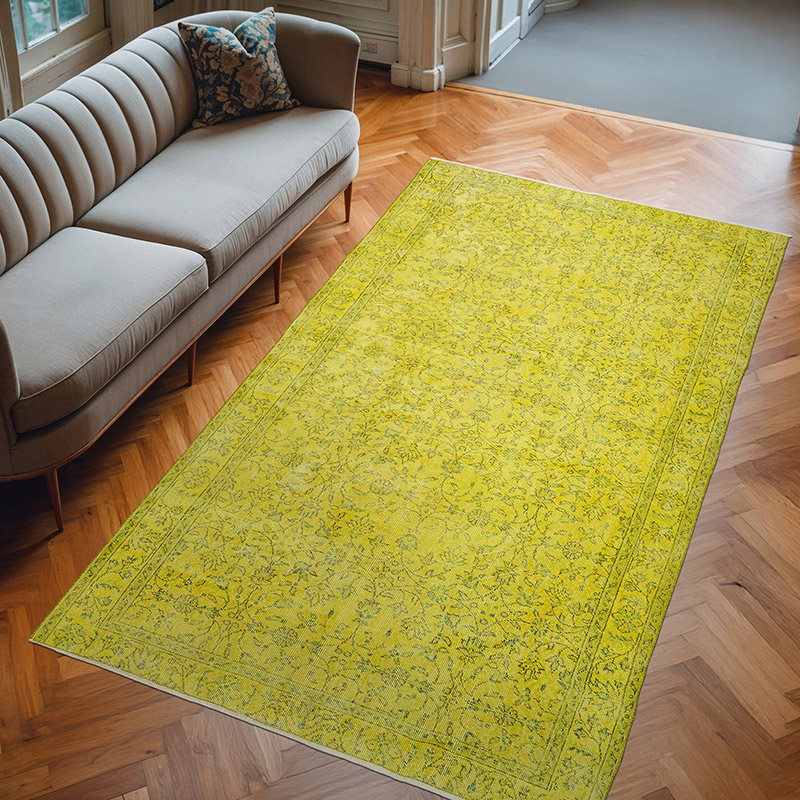 Boyalı El Dokuma Vintage Halı - 158 cm x 270 cm - K0072121