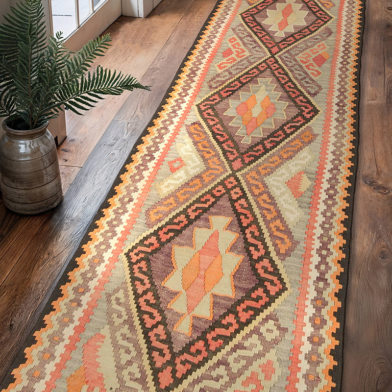 Vintage Anadolu Kilim Yolluk - 95 cm x 352 cm - K0072138