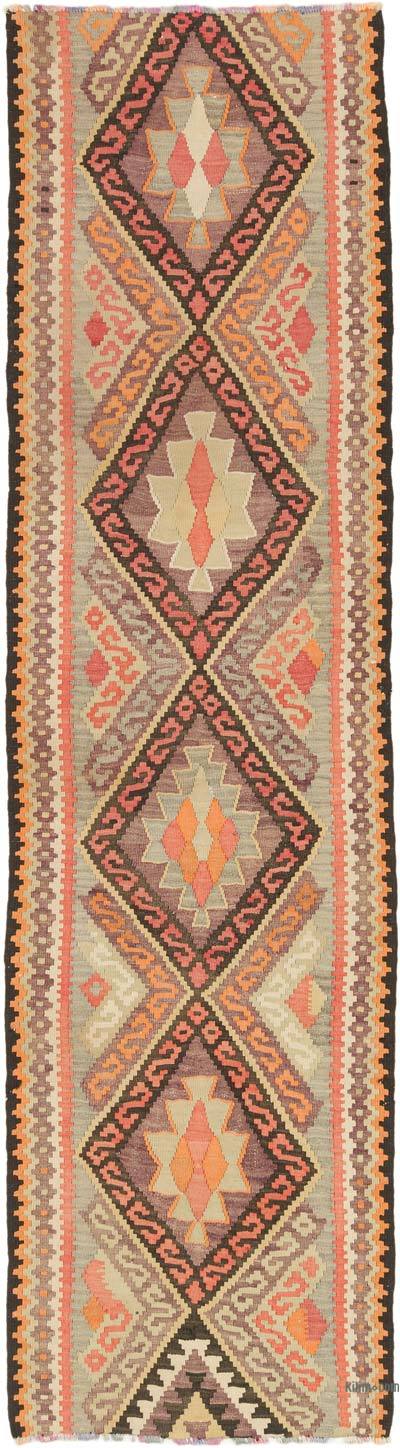 Vintage Tribal Kilim Runner - 3' 1" x 11' 7" (37" x 139")