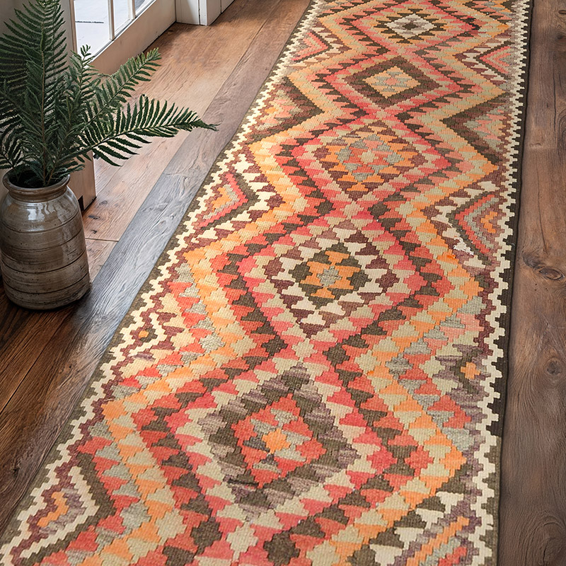 Vintage Tribal Kilim Runner - 3'  x 10' 6" (36" x 126") - K0072153
