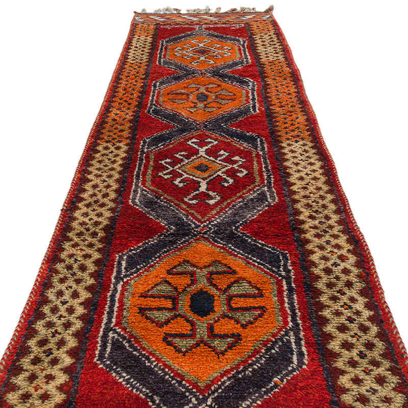 Vintage Tribal Runner Rug - 3' 1" x 11' 6" (37" x 138") - K0072172