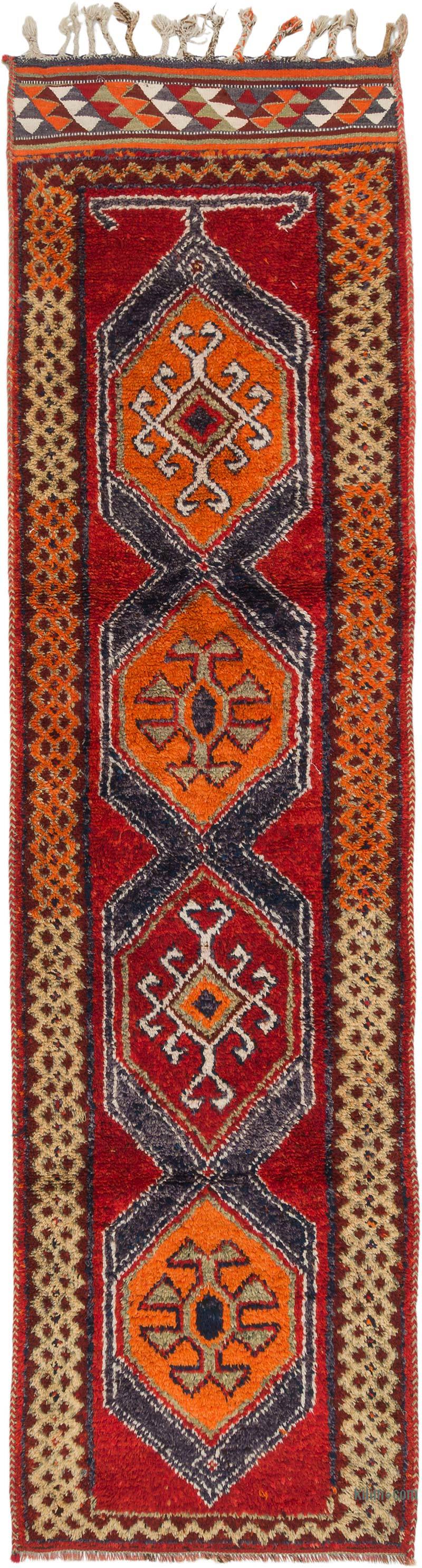 Vintage Tribal Runner Rug - 3' 1" x 11' 6" (37" x 138") - K0072172