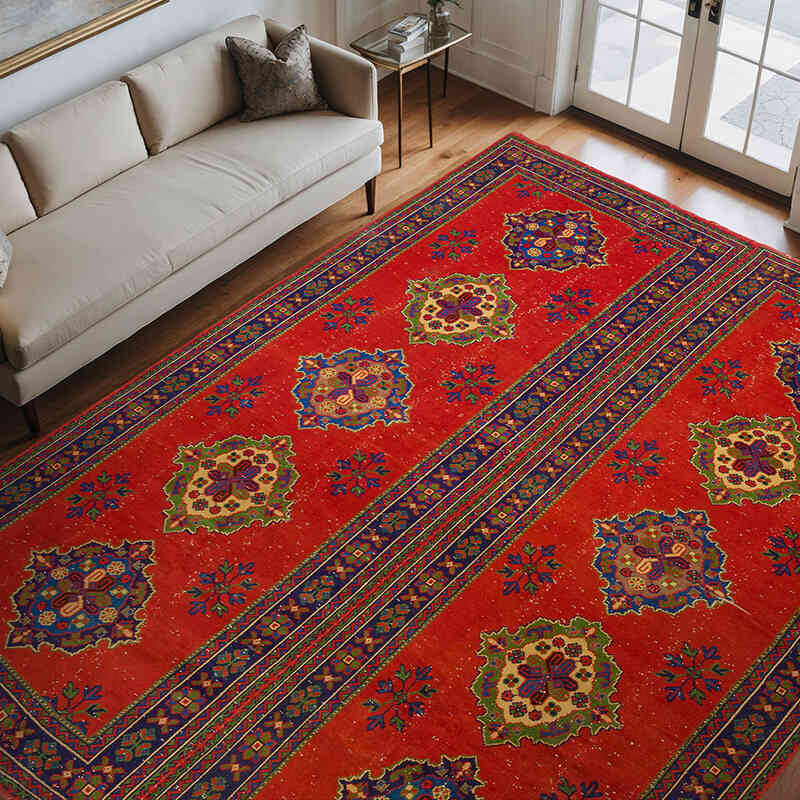 Vintage Turkish Hand-Knotted Rug - 8' 11" x 11' 6" (107" x 138") - K0072177