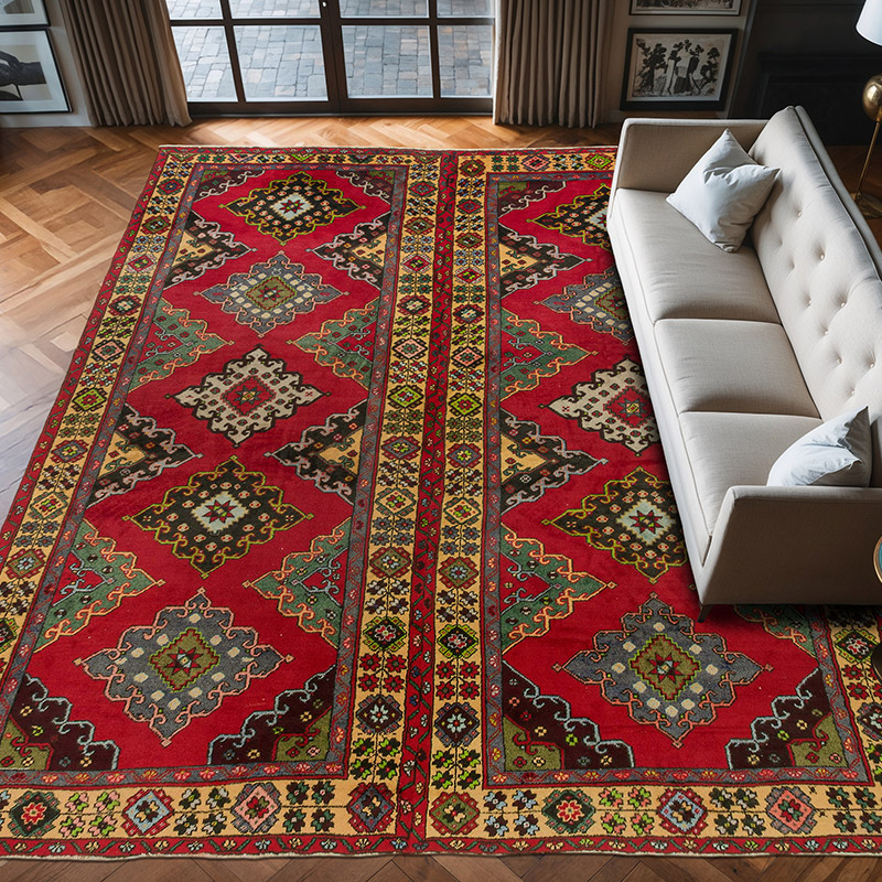 Vintage Turkish Hand-Knotted Rug - 10'  x 13'  (120" x 156") - K0072179