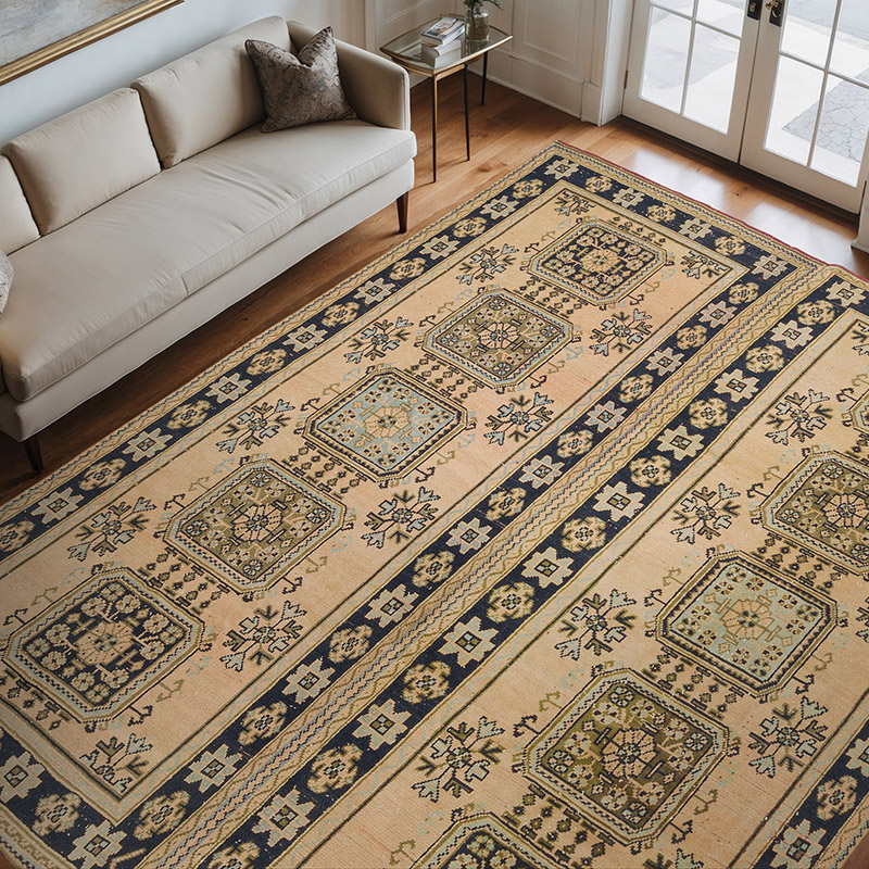 Vintage Turkish Hand-Knotted Rug - 9'  x 11' 2" (108" x 134") - K0072184