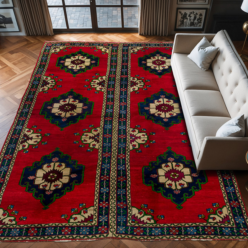 Alfombra Vintage Turca Anudada a Mano - 273 cm x 385 cm - K0072199