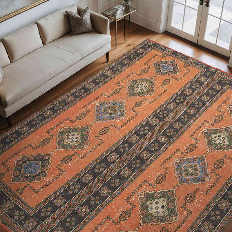 Vintage Turkish Hand-Knotted Rug - 9'  x 11' 4" (108" x 136") - K0072225