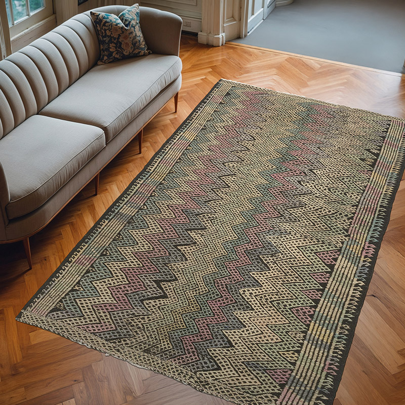 Vintage Anatolian Jijim Rug - 5' 3" x 8' 10" (63" x 106") - K0072243
