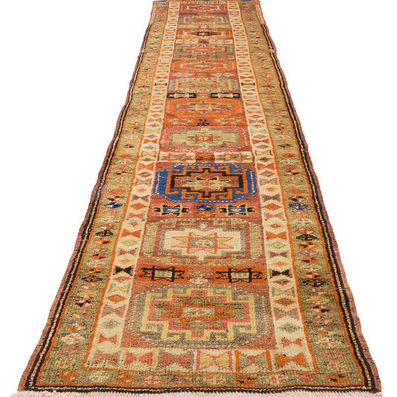 Vintage Tribal Runner Rug - 2' 10" x 11' 6" (34" x 138") - K0072267