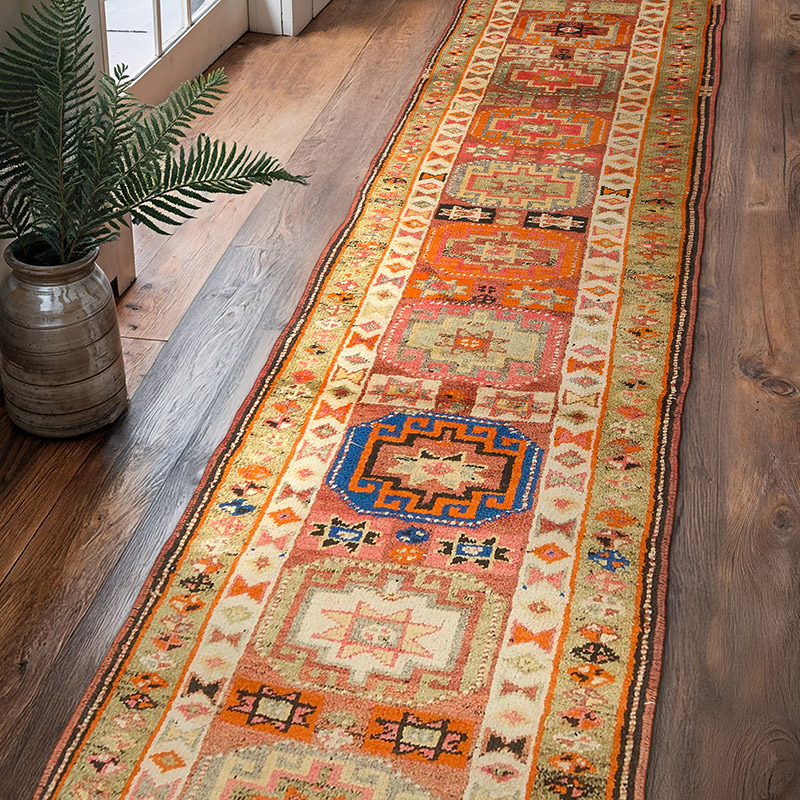 Vintage Tribal Runner Rug - 2' 10" x 11' 6" (34" x 138") - K0072267