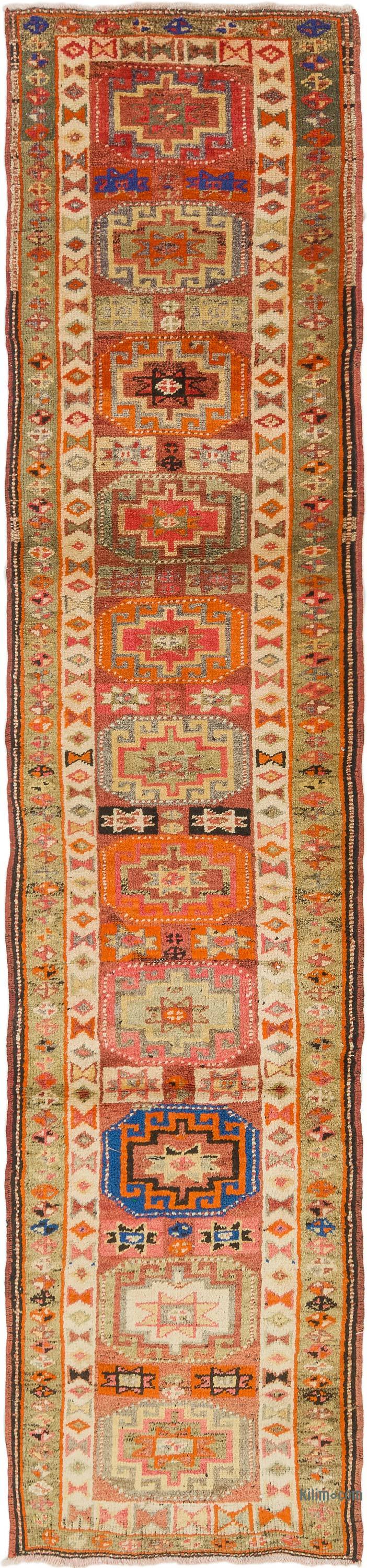 Vintage Tribal Runner Rug - 2' 10" x 11' 6" (34" x 138") - K0072267