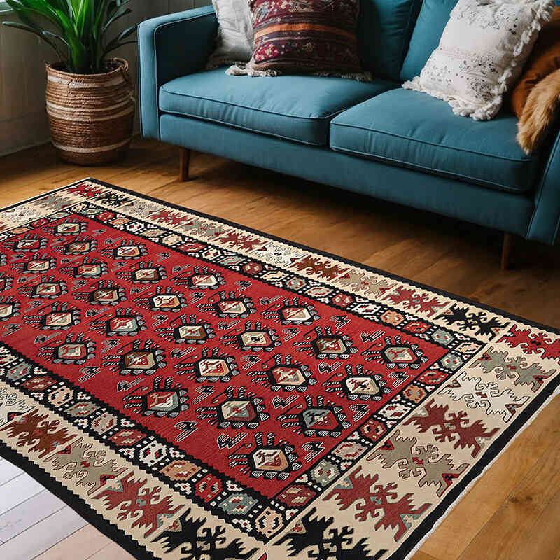Vintage Sharkoy Kilim Rug - 4' 6" x 6' 9" (54" x 81") - K0072486