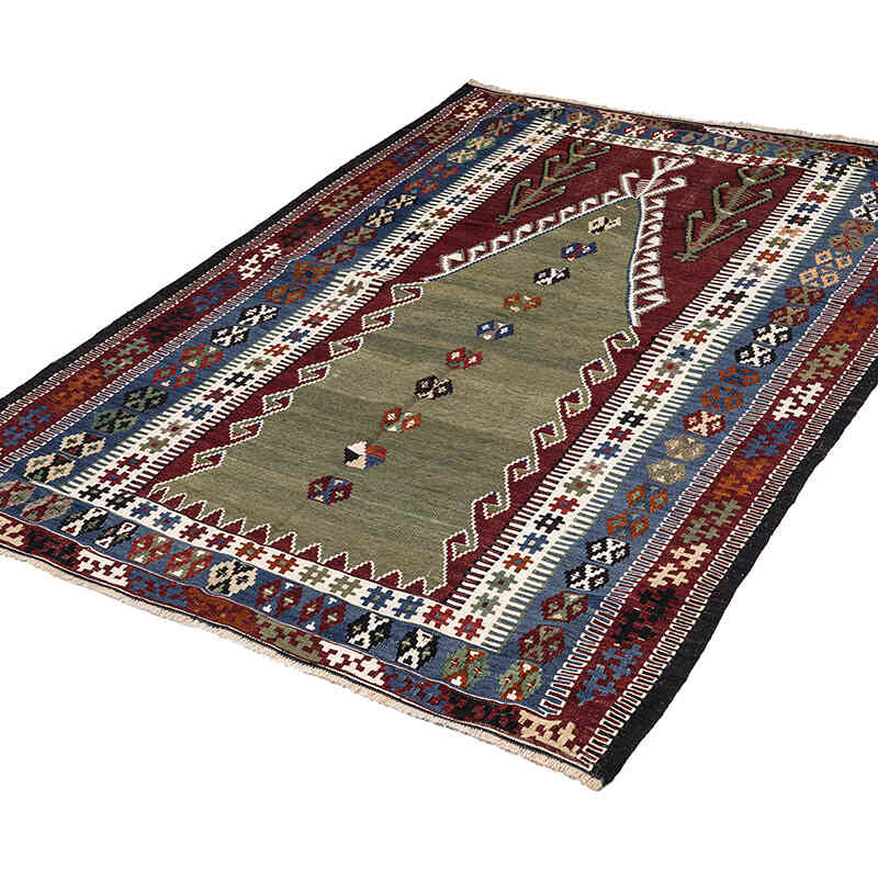 Vintage Konya Obruk Kilim Rug - 4' 6" x 6' 2" (54" x 74") - K0072491