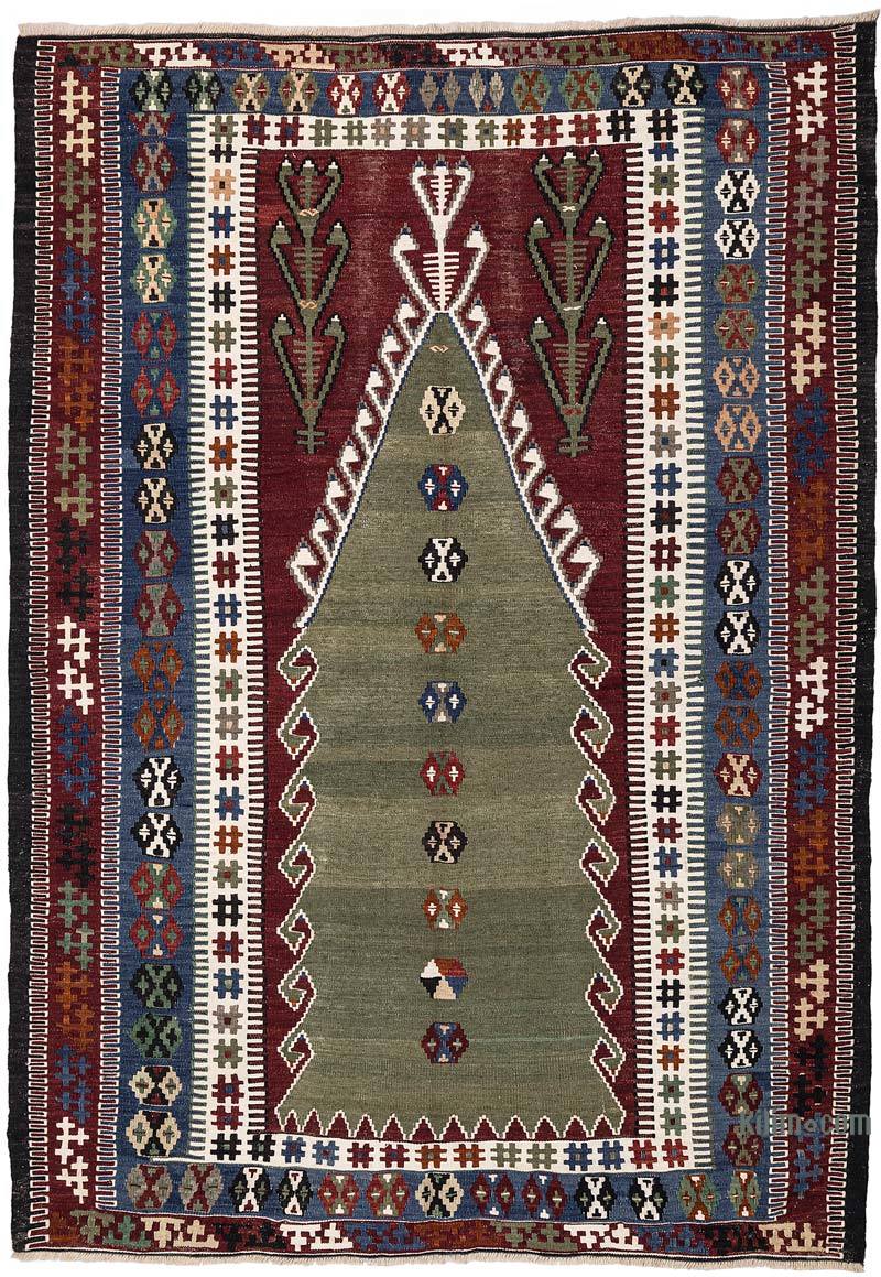 Vintage Konya Obruk Kilim Rug - 4' 6" x 6' 2" (54" x 74") - K0072491