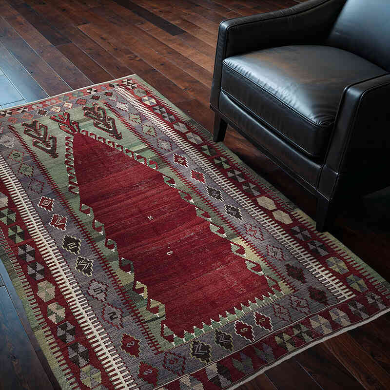 Vintage Konya Obruk Kilimi - 125 cm x 182 cm - K0072495
