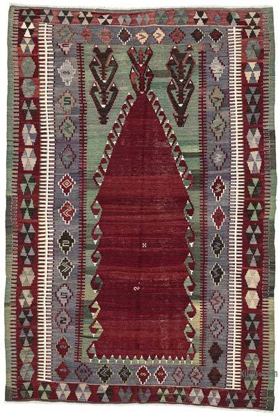 Vintage Konya Obruk Kilim Rug - 4' 1" x 6'  (49" x 72")