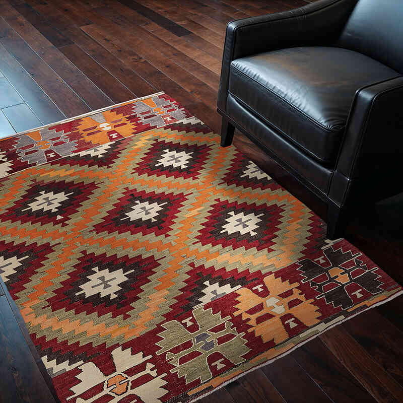 Vintage Çal Kilimi - 111 cm x 147 cm - K0072497