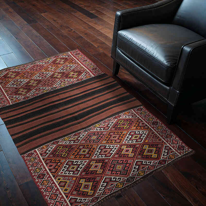 Alfombra Vintage Bayburt Kilim - 105 cm x 155 cm - K0072513