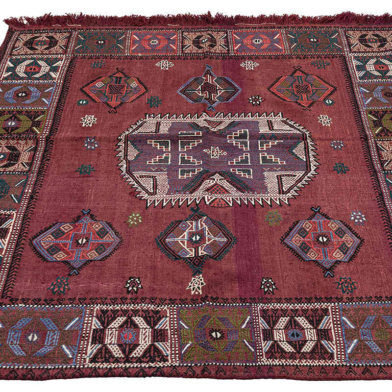 Vintage Konya Cicim Kilim - 139 cm x 170 cm - K0072518