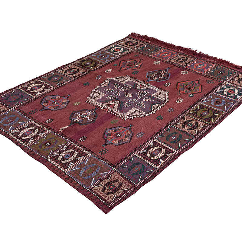 Vintage Konya Cicim Kilim - 139 cm x 170 cm - K0072518