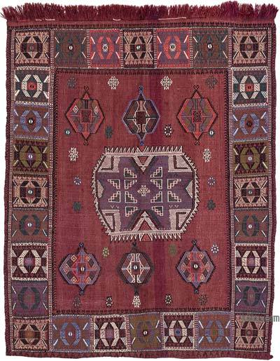 Vintage Konya Jijim Rug - 4' 7" x 5' 7" (55" x 67")
