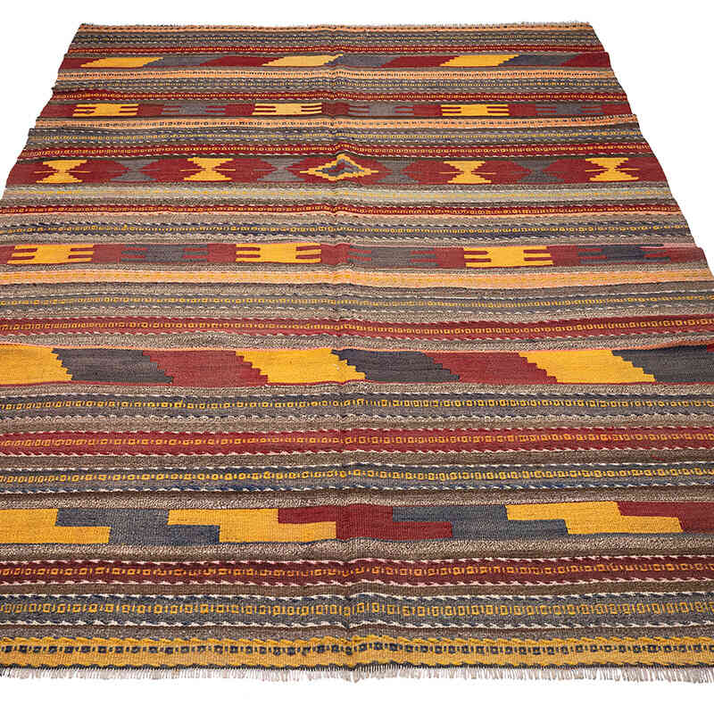 Vintage Denizli Kilim Rug - 6' 1" x 9' 3" (73" x 111") - K0072522