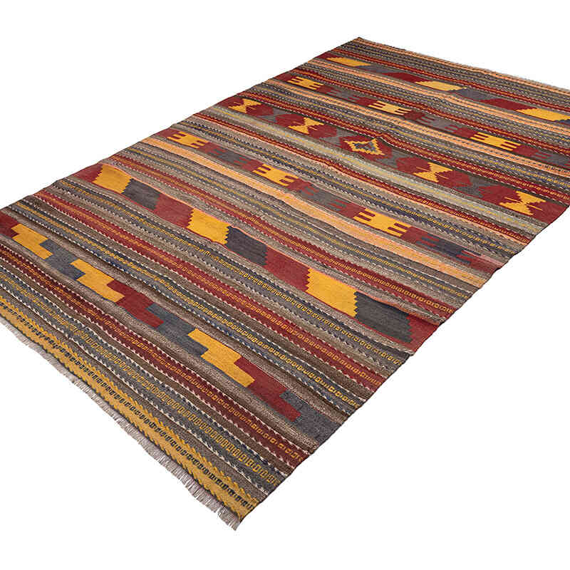 Vintage Denizli Kilim Rug - 6' 1" x 9' 3" (73" x 111") - K0072522