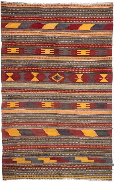 Vintage Denizli Kilim Rug - 6' 1" x 9' 3" (73" x 111")