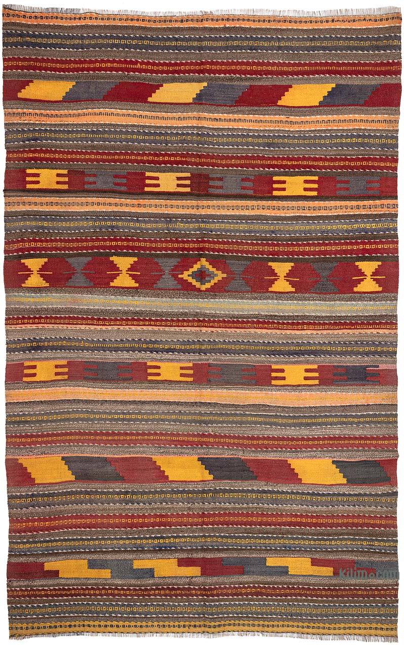 Vintage Denizli Kilim Rug - 6' 1" x 9' 3" (73" x 111") - K0072522