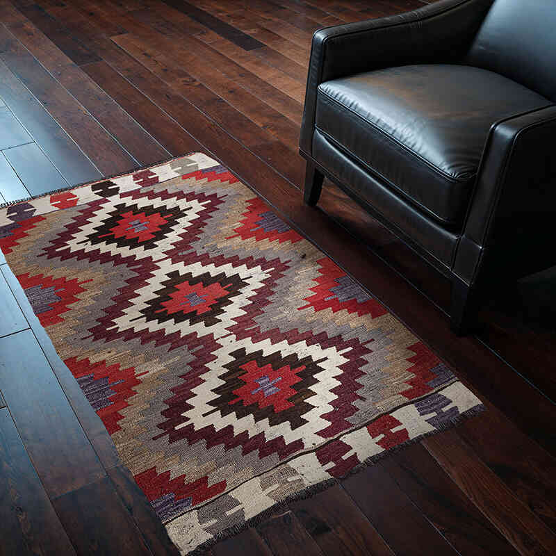 Vintage Mut Kilim Rug - 2' 11" x 4' 7" (35" x 55") - K0072538