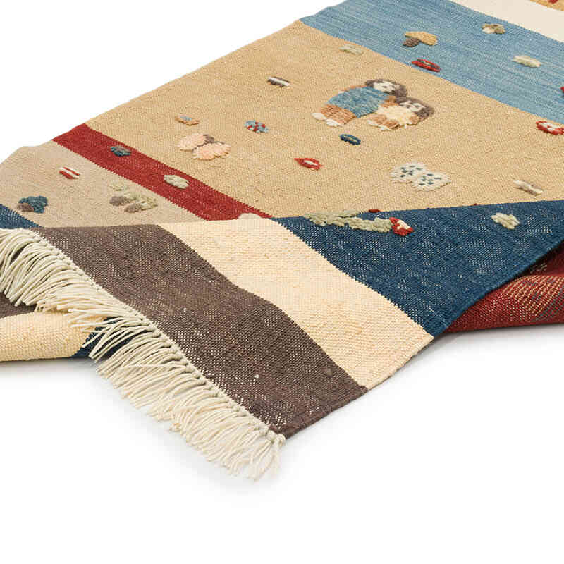 New Handwoven Turkish Kilim Rug - 3' 1" x 6' 7" (37" x 79") - K0072827