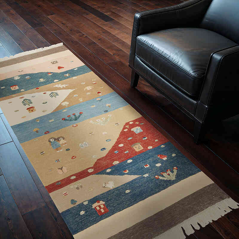 New Handwoven Turkish Kilim Rug - 3' 1" x 6' 7" (37" x 79") - K0072827
