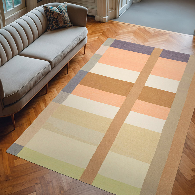 New Handwoven Turkish Kilim Rug - 6' 7" x 9' 7" (79" x 115") - K0072828