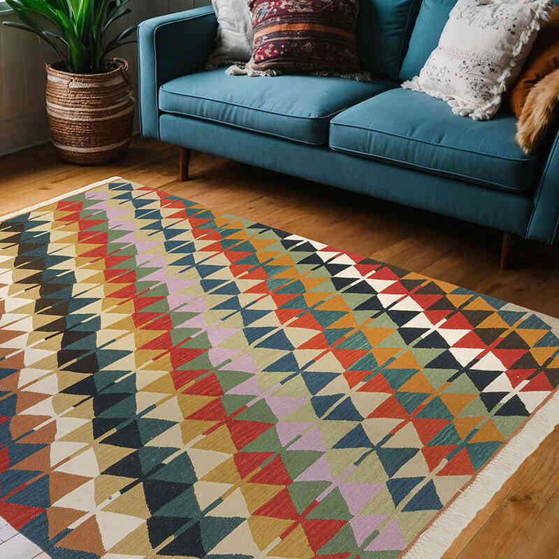 Yeni Kök Boya El Dokuma Kilim - 160 cm x 216 cm - K0072837