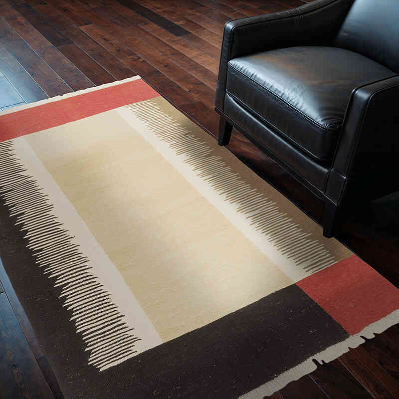 New Handwoven Turkish Kilim Rug - 4' 1" x 5' 11" (49" x 71") - K0072842