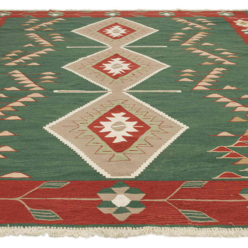 New Handwoven Turkish Kilim Rug - 9' 3" x 10' 2" (111" x 122") - K0072849