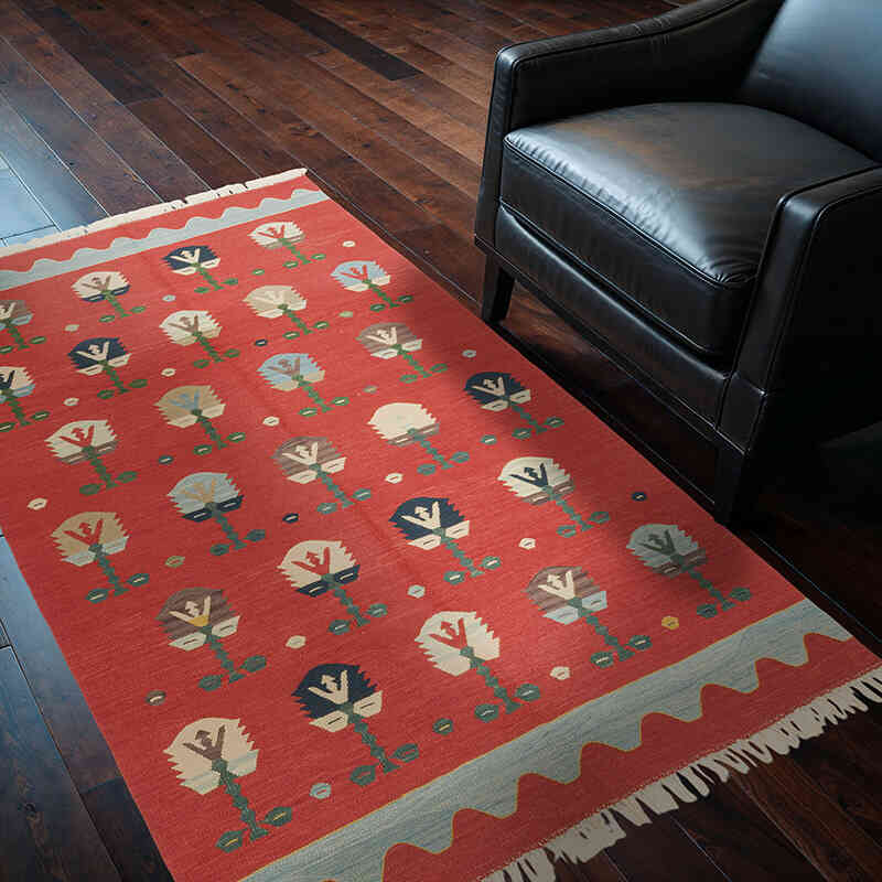 Nueva Alfombra Turca Kilim - 120 cm x 185 cm - K0072852